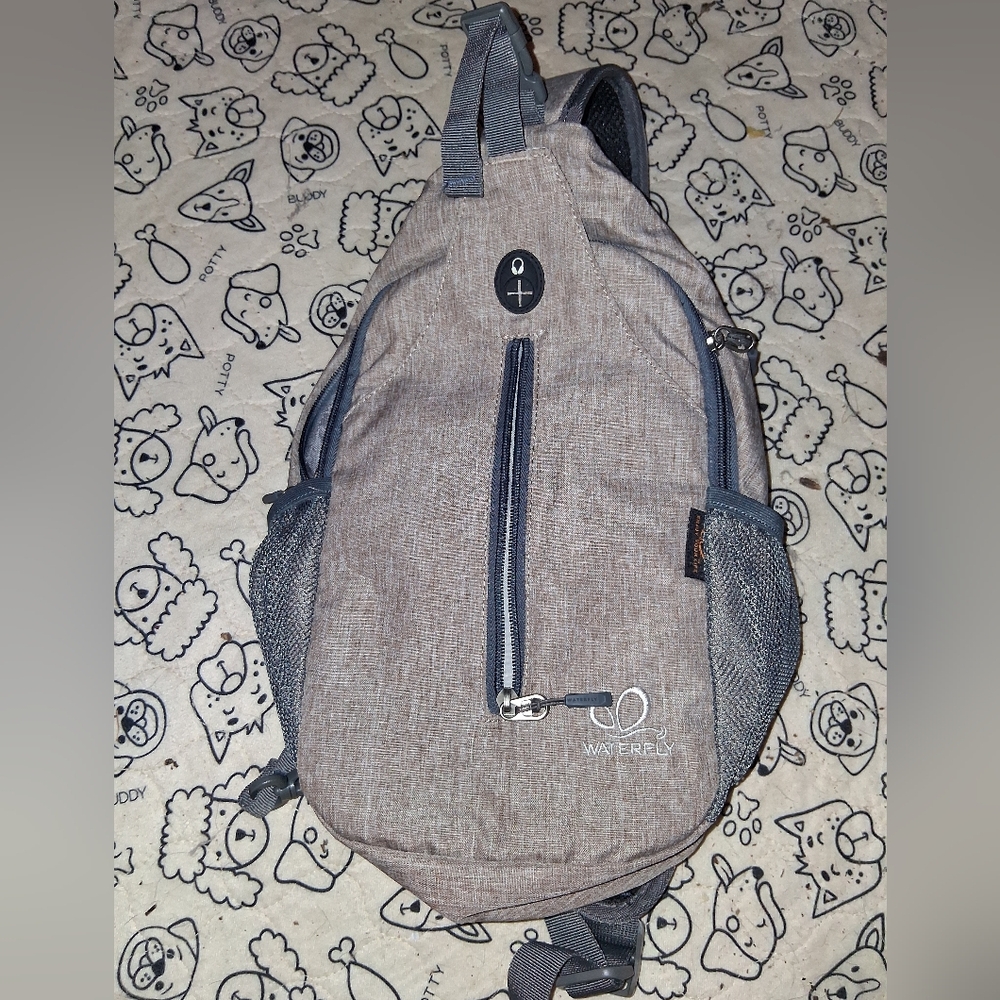 Waterproof Gray Sling Backpack for Men